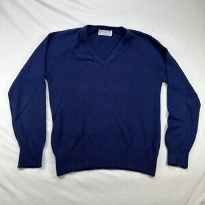 Lady Pickering Vintage Blue‎ V Neck Raglan Sleeve Sweater Size M
